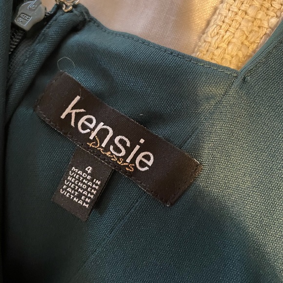 Emerald Asymmetrical V Neck Party Dress - Picture 6 of 6